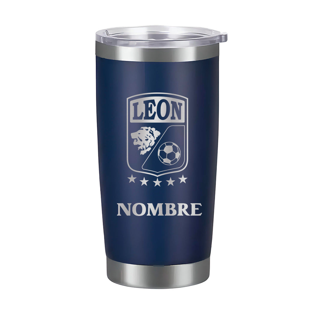 Termo León 20oz Azul Navy - Personalizado Nombre