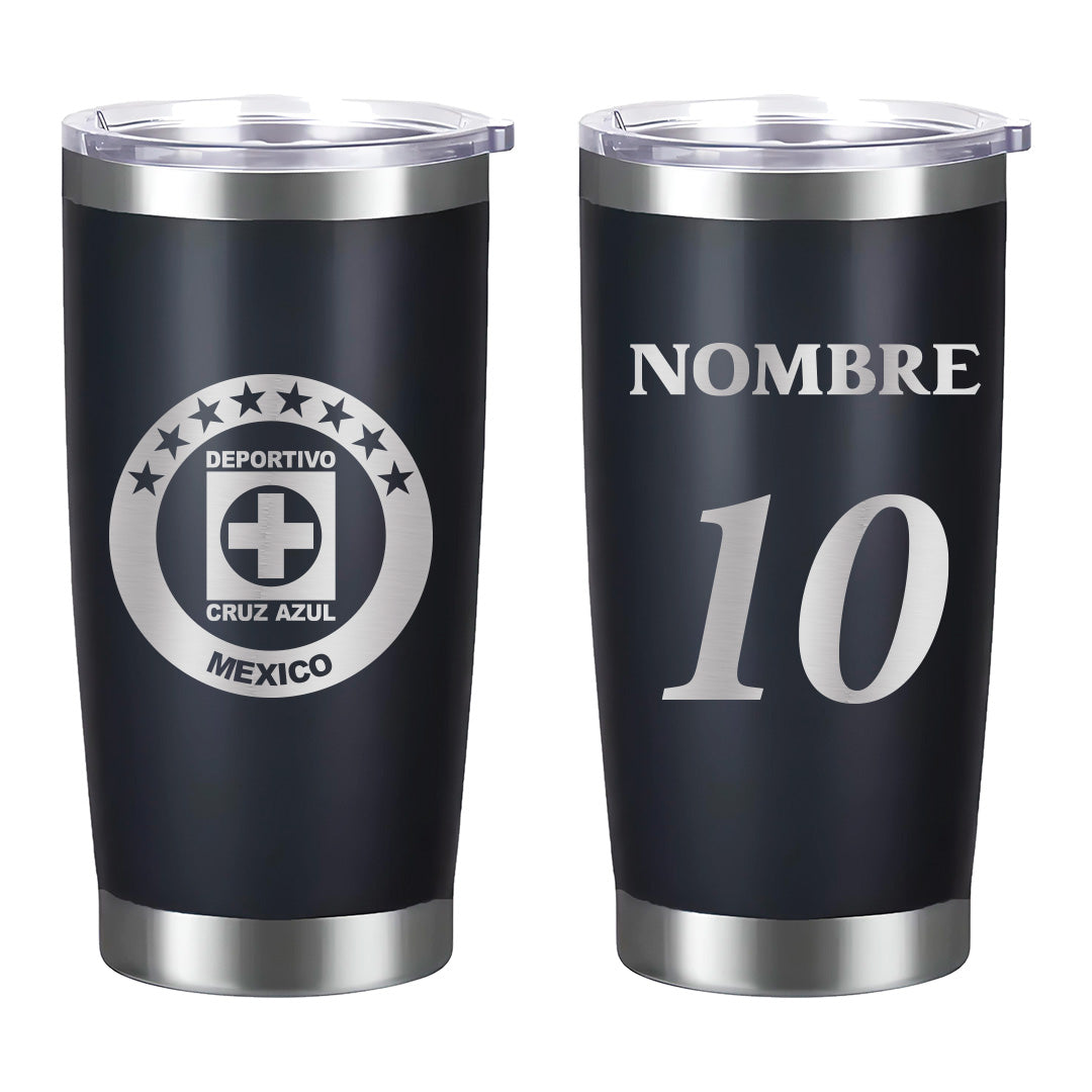 Termo Cruz Azul 20oz - Personalizado con Nombre y Número