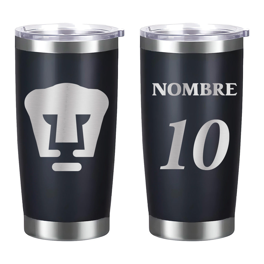 Termo Pumas UNAM 20oz - Personalizado Nombre y Número