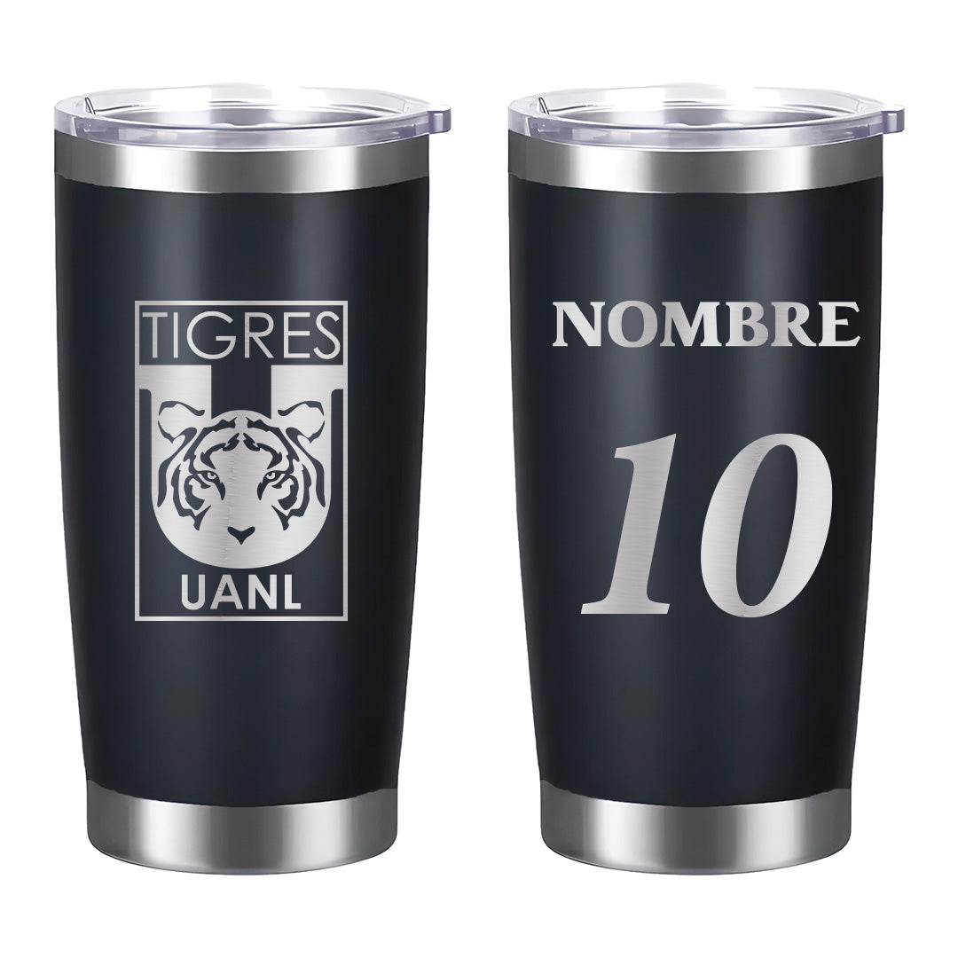 Termo Club Tigres 20oz - Personalizado Nombre y Número