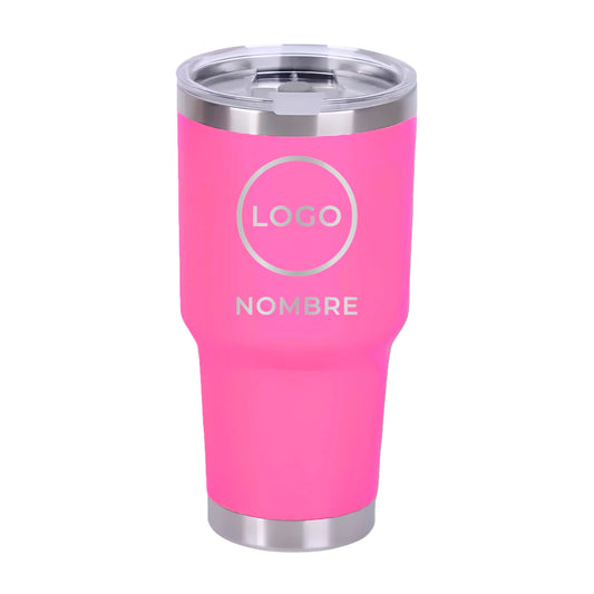 Termo Personalizado 30oz - Rosa Neon