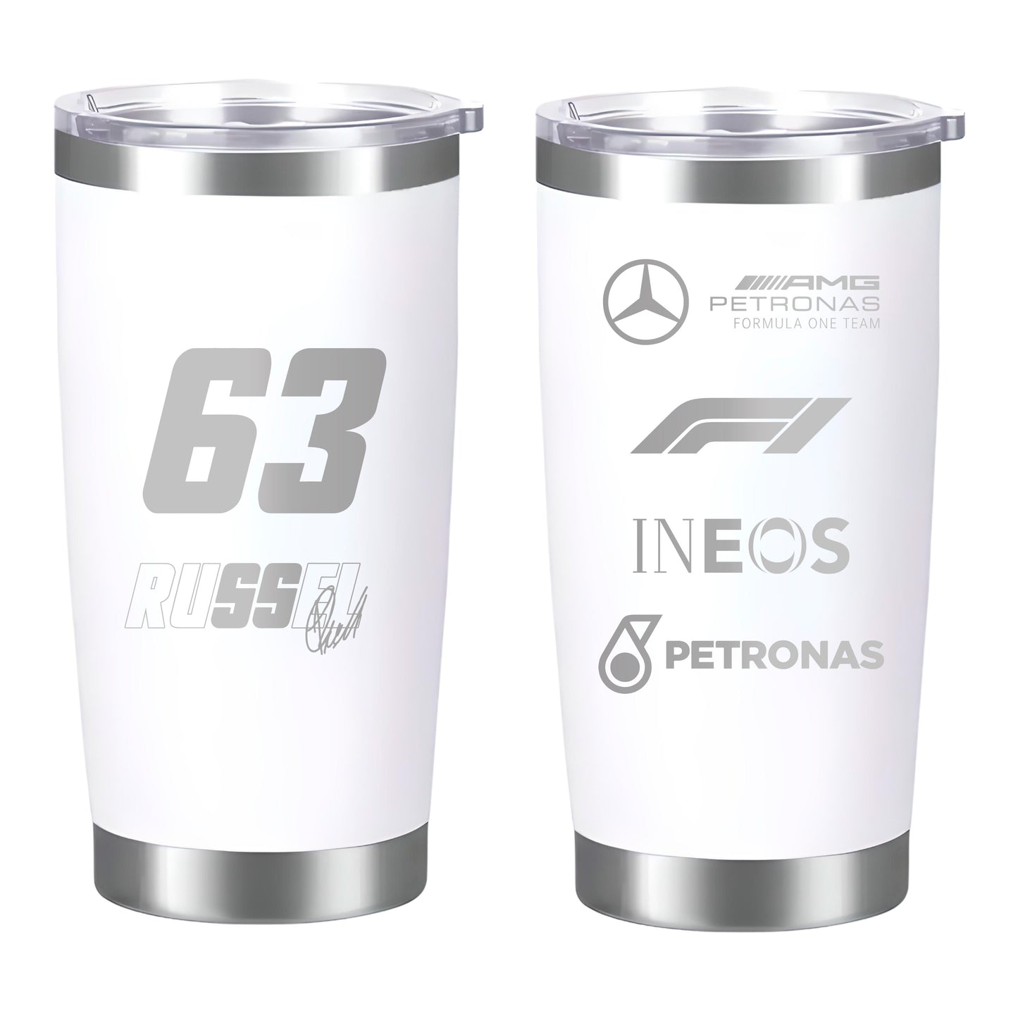Termo George Russel Mercedes Benz AMG 20oz Blanco