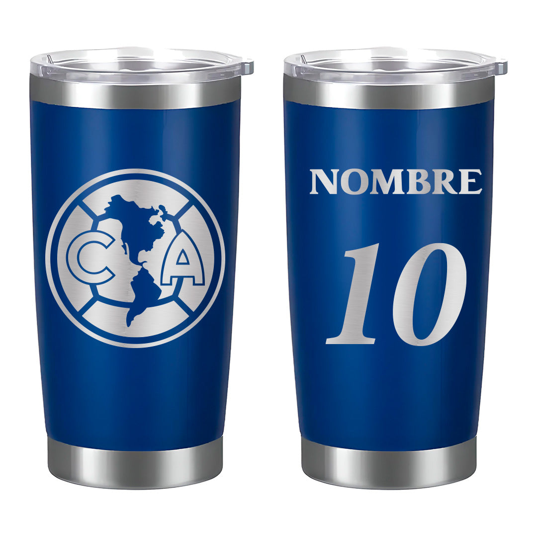 Termo Club América 20oz - Personalizado con Nombre y Número