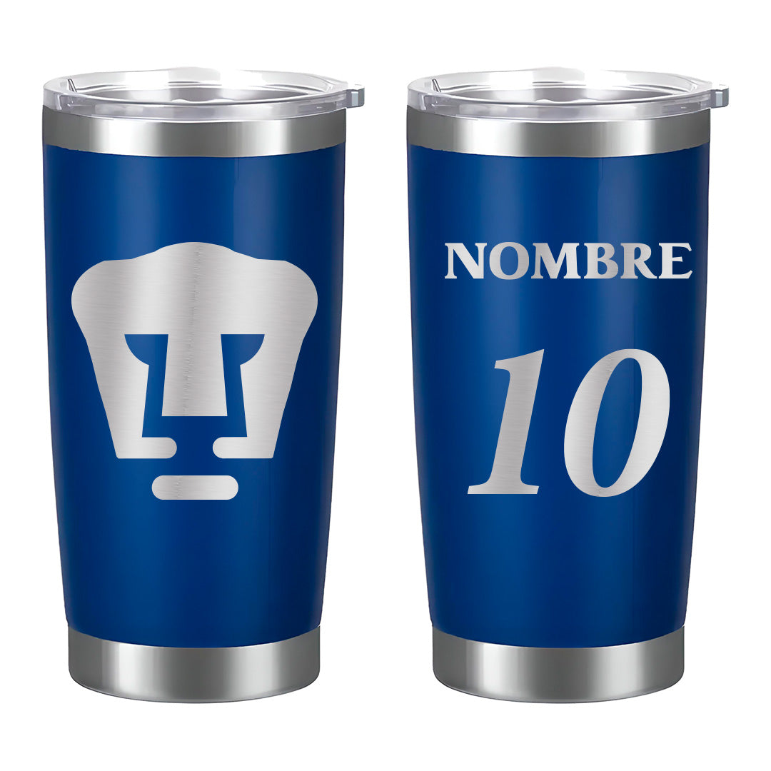 Termo Pumas UNAM 20oz - Personalizado Nombre y Número