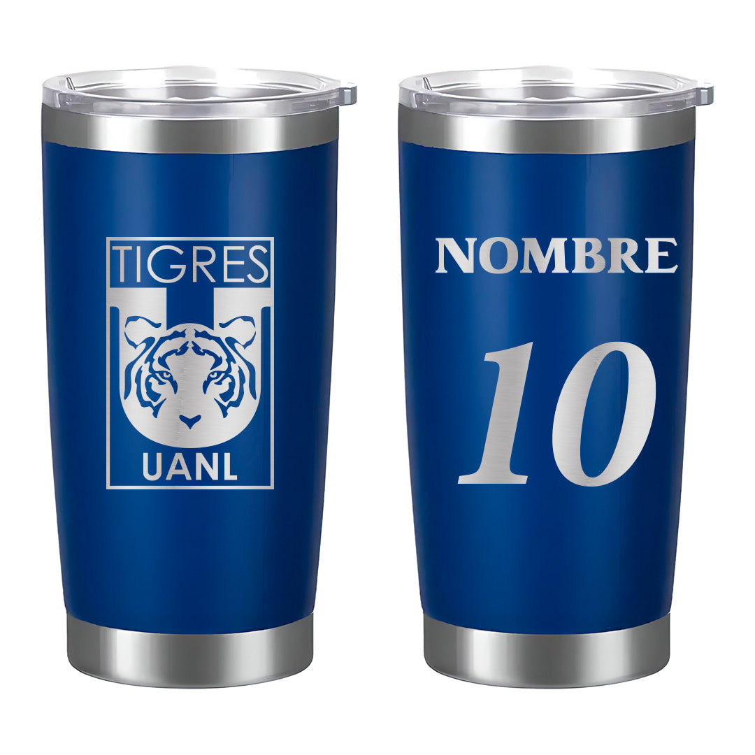 Termo Club Tigres 20oz - Personalizado Nombre y Número