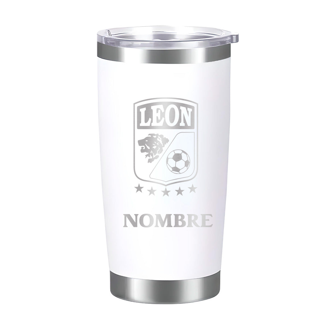 Termo León 20oz Blanco - Personalizado Nombre