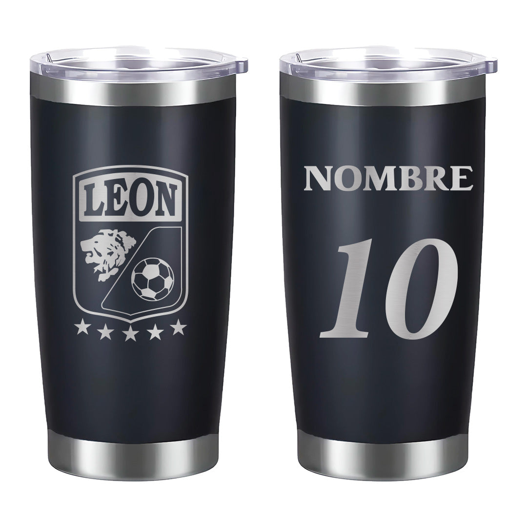 Termo León 20oz Negro - Personalizado Nombre y Número