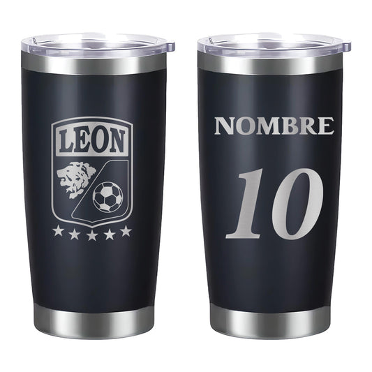 Termo León 20oz Negro - Personalizado Nombre y Número