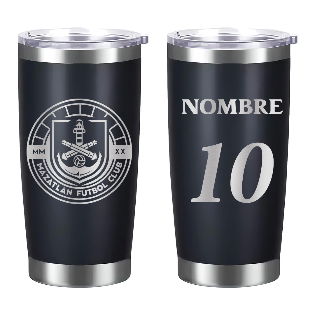 Termo Mazatlán 20oz Negro - Personalizado Nombre y Número