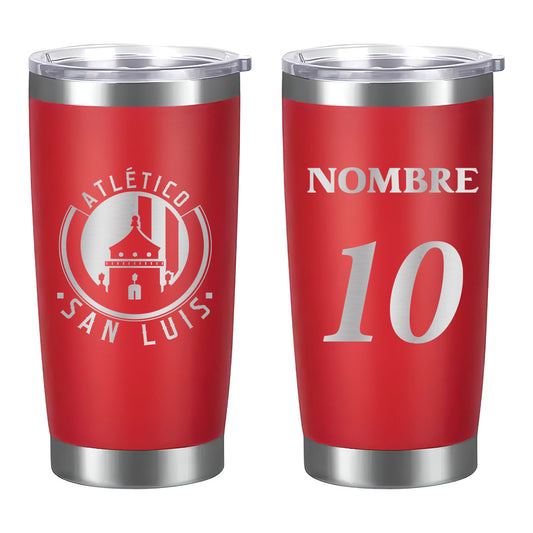 Termo Atlético San Luis 20oz - Personalizado con Nombre y Número