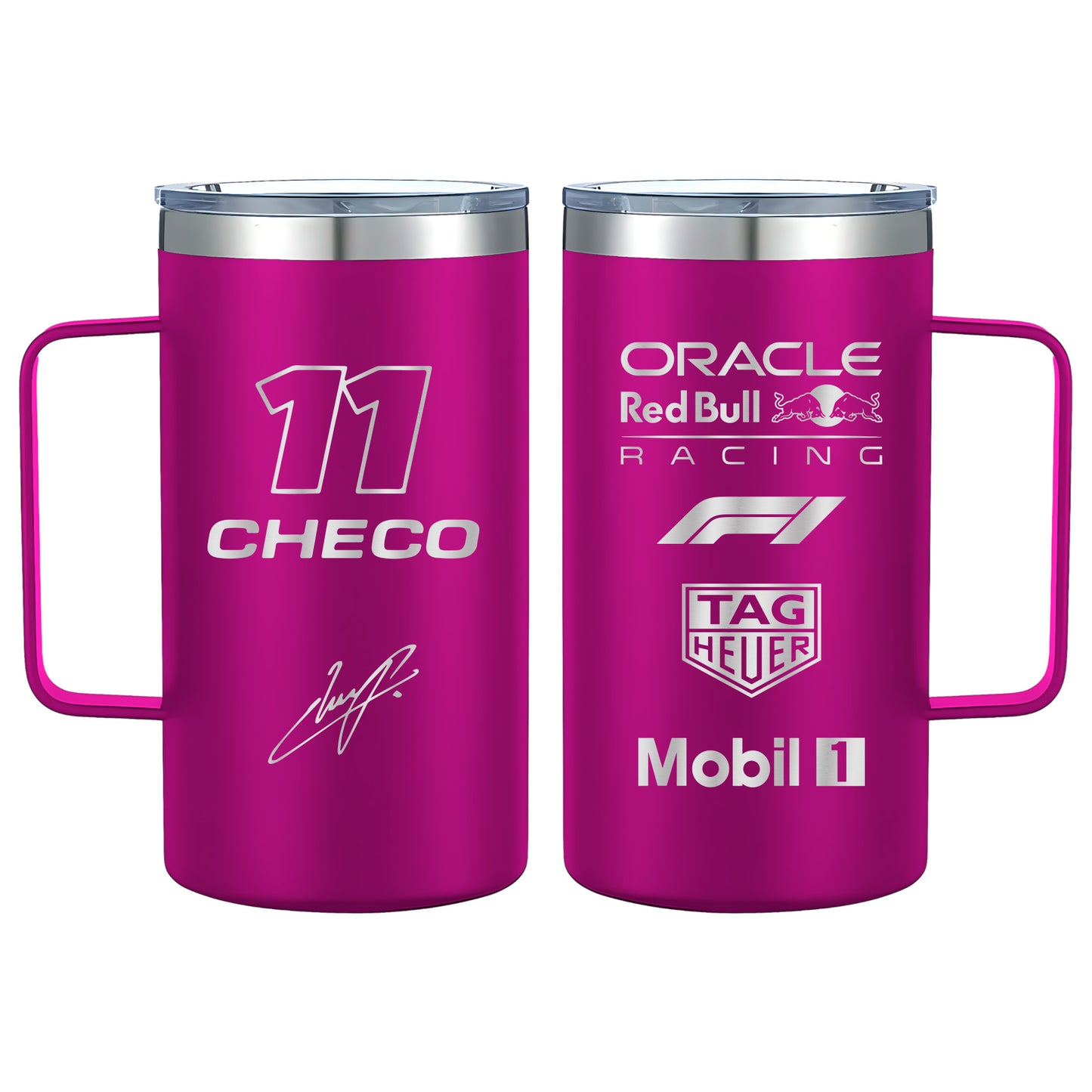 Termo Checo Pérez Red Bull Racing 24oz Magenta