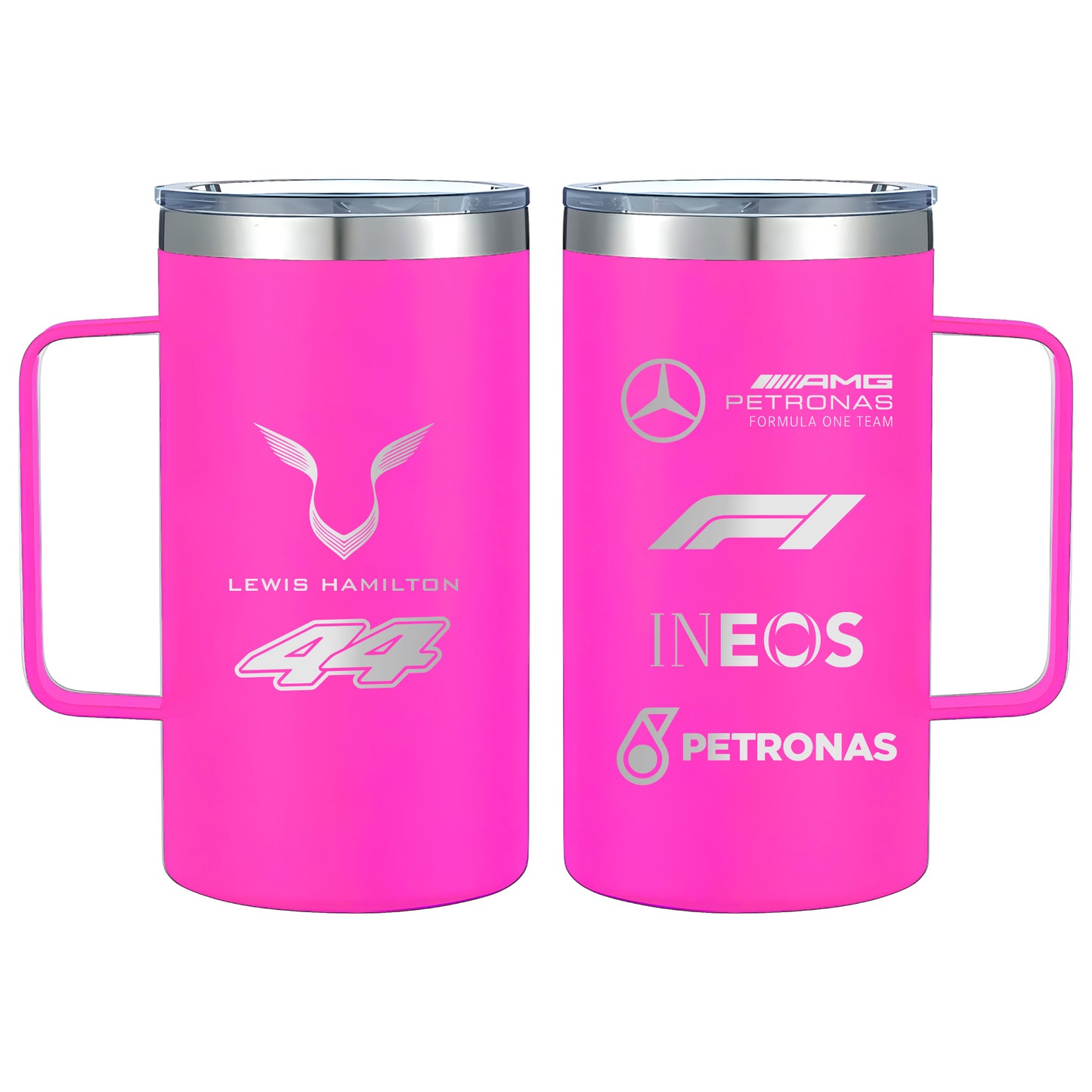 Termo Lewis Hamilton Mercedes Benz AMG 24oz Rosa Neon