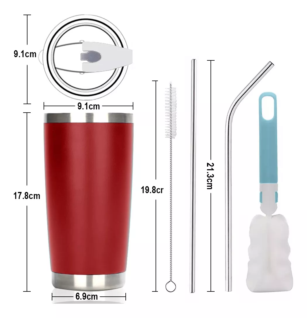 Termo León 20oz Rojo - Personalizado Nombre