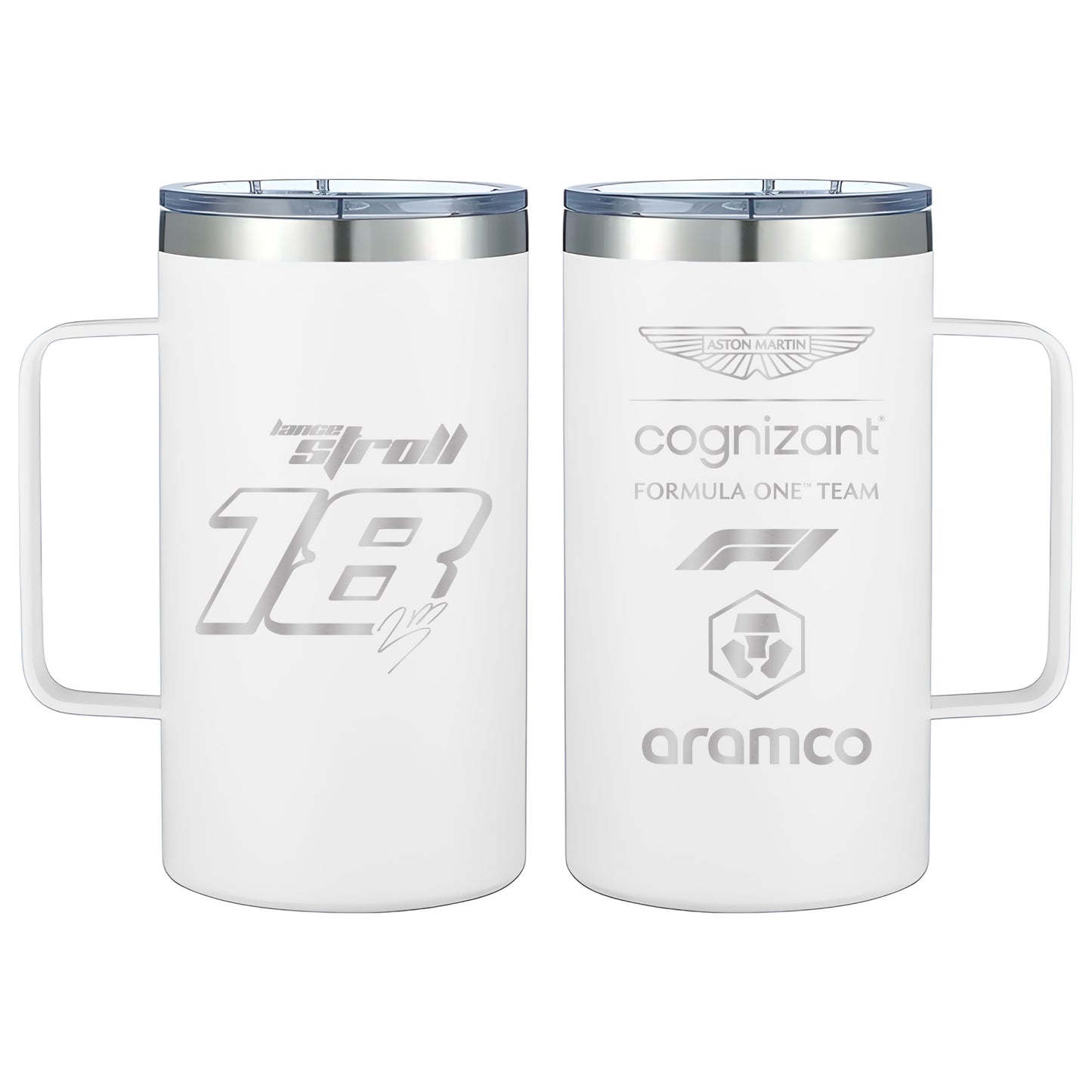 Termo Lance Stroll Aston Martin 24oz Blanco
